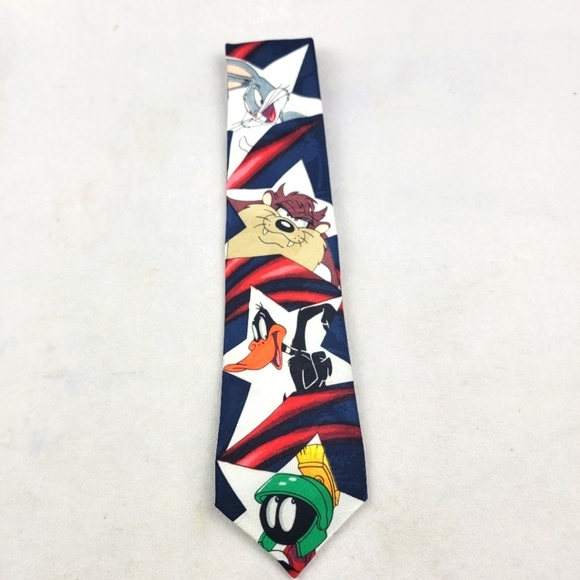 Warner Bros. Other - Looney Tunes Mania vintage tie Marving the Martian Daffy Taz Bugs Bunny